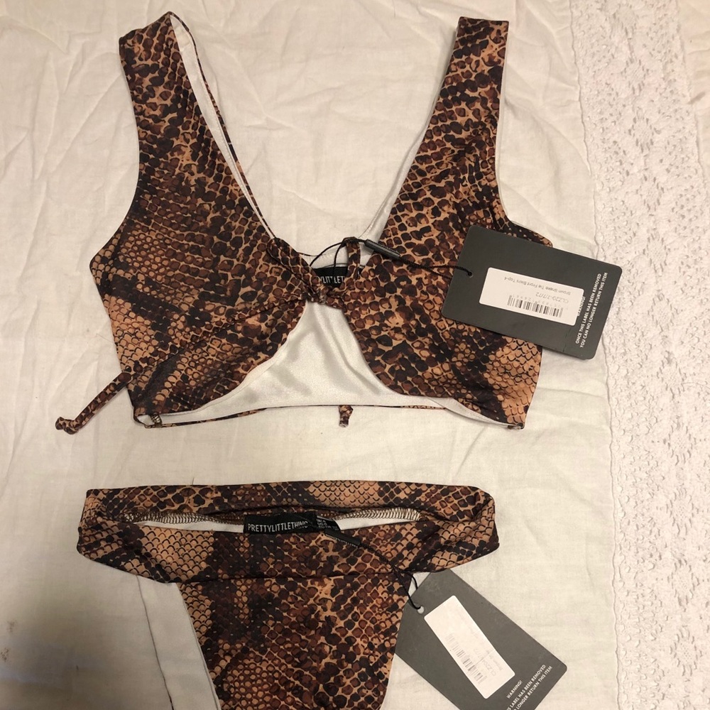PrettyLittleThing Animal Print Highwaist Bikini
